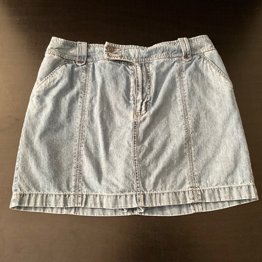 Sonoma Denim Mini Skirt Womens‎ 10P Petite Light Wash Casual Cute